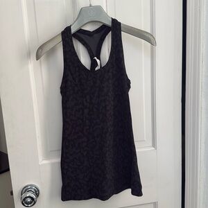 Lulu Lemon black cheetah tank top